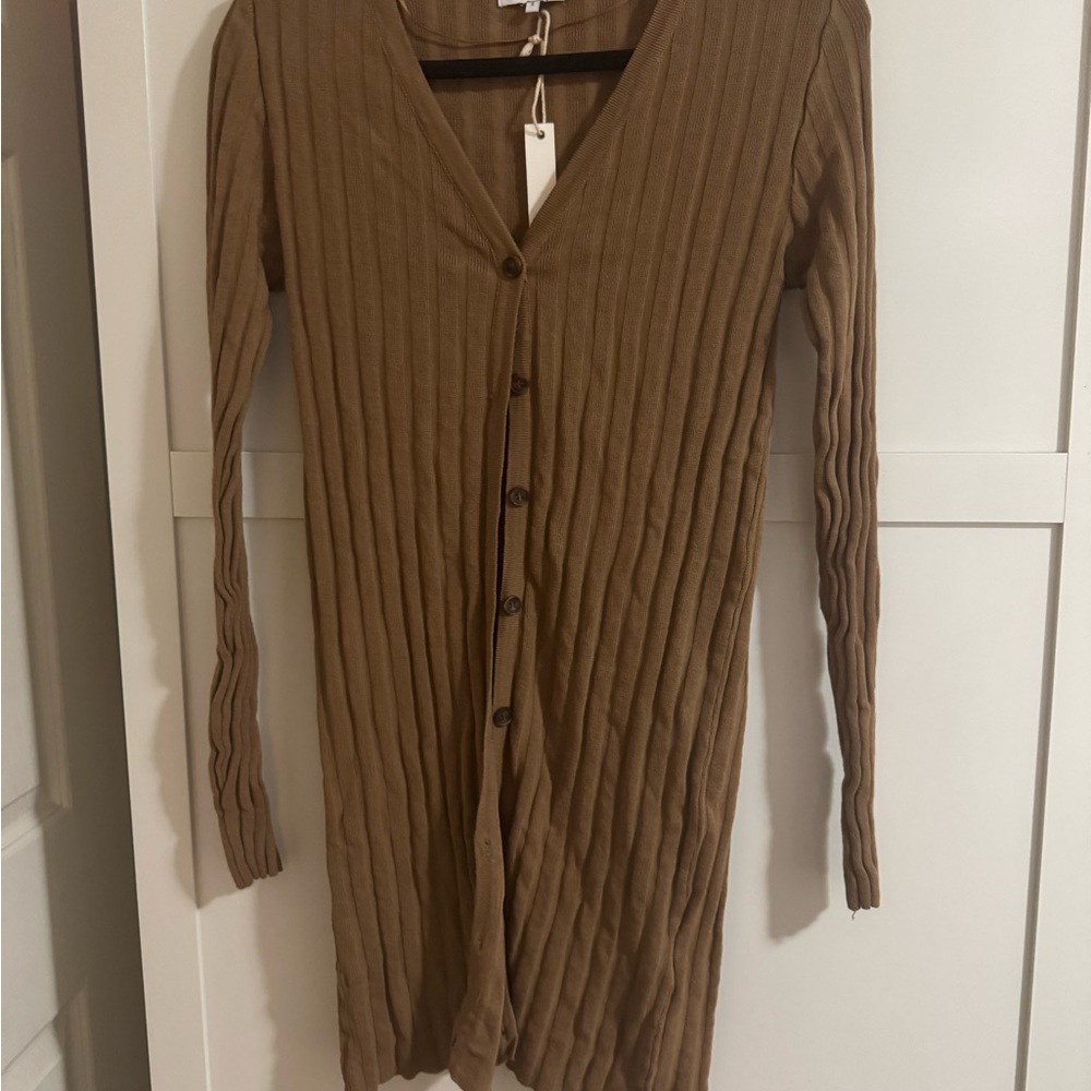 Crescent Brown Ribbed 3 piece loungewear set